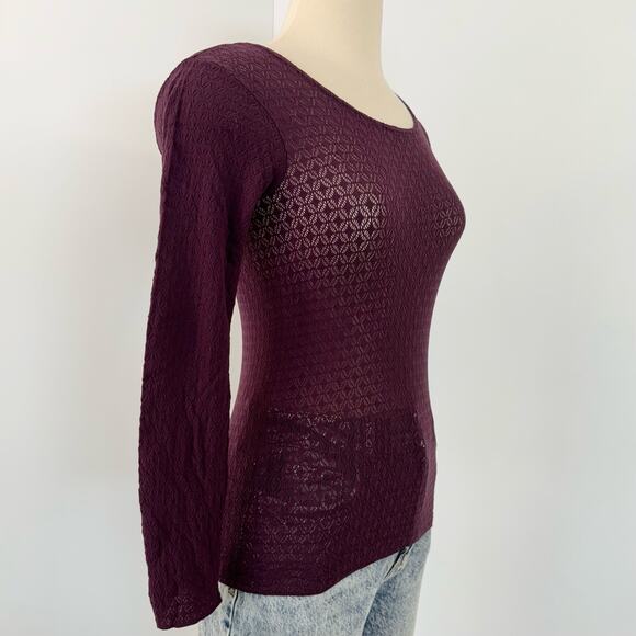 Emilio Cavallini Sheer Long Sleeve Blouse Top Lace Long Sleeve One Size NWT - Picture 2 of 10